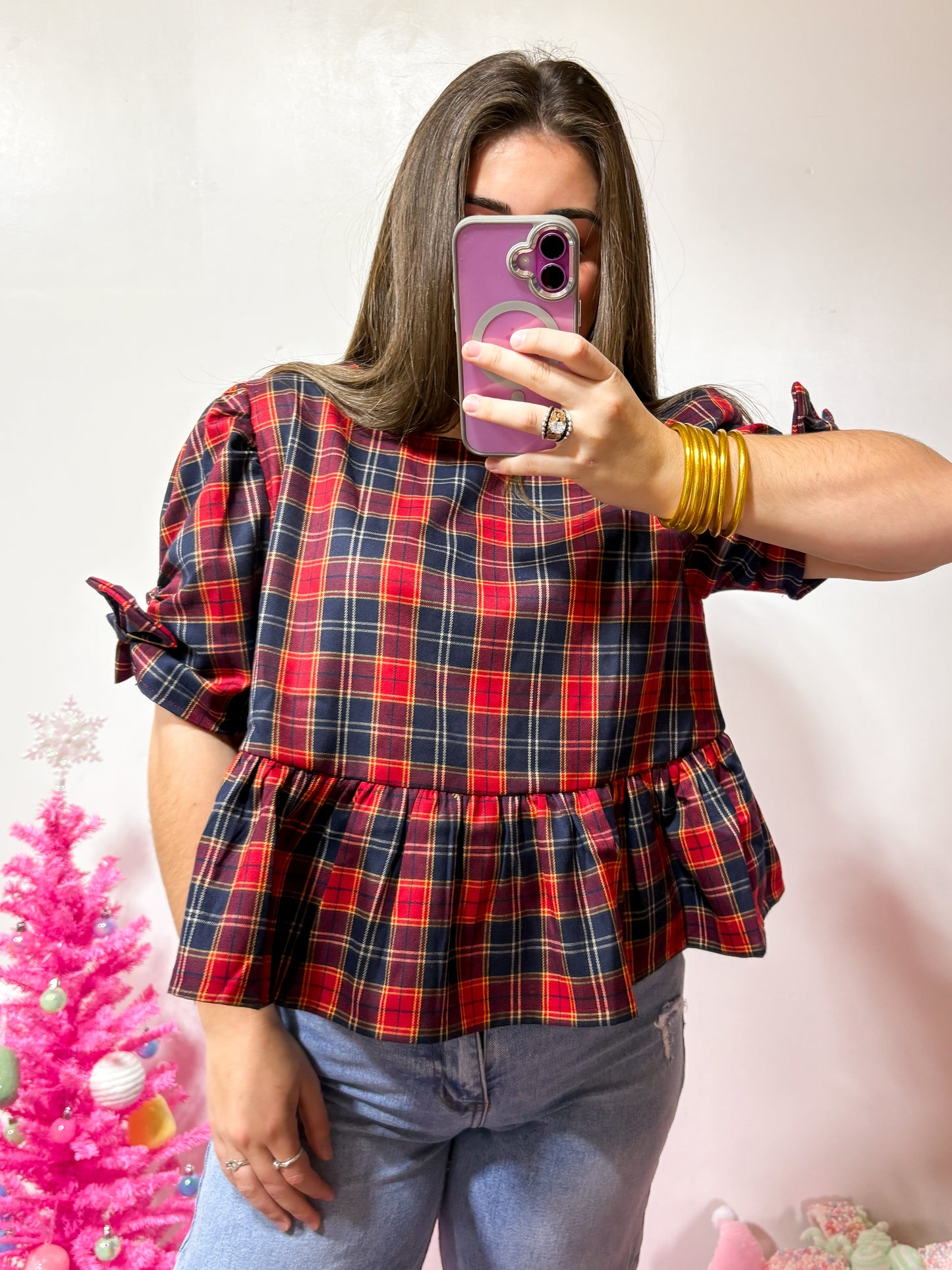 The Priscilla Plaid Top