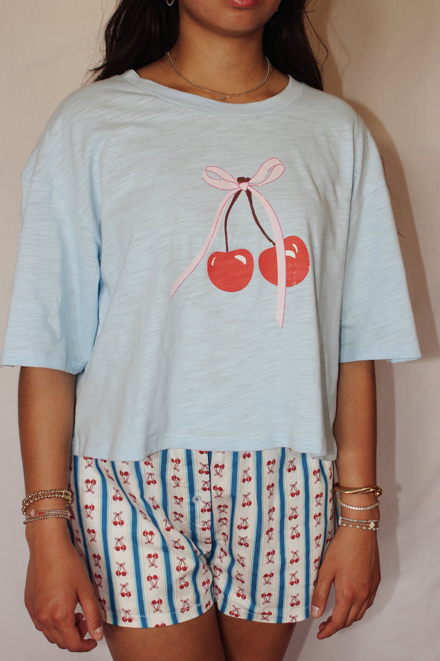 Cherry/Bow Cropped T-shirt