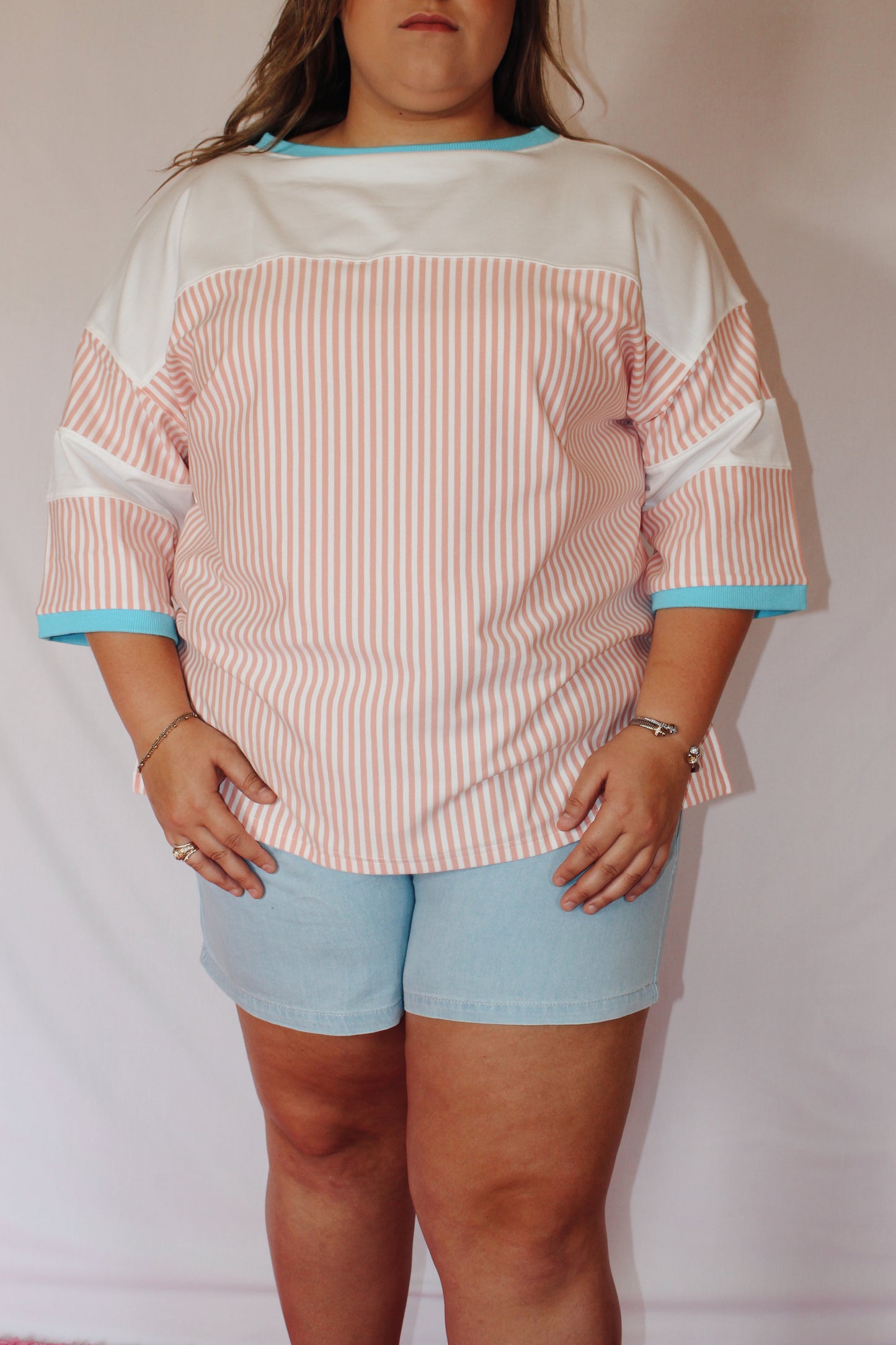 Pink/White Striped T-shirt