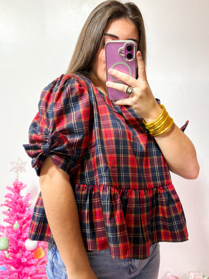 The Priscilla Plaid Top