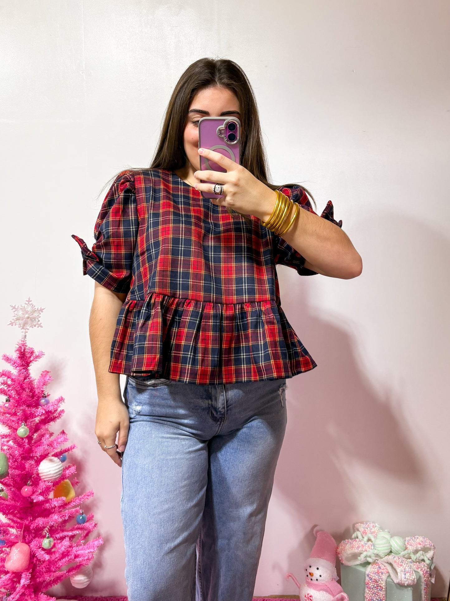 The Priscilla Plaid Top
