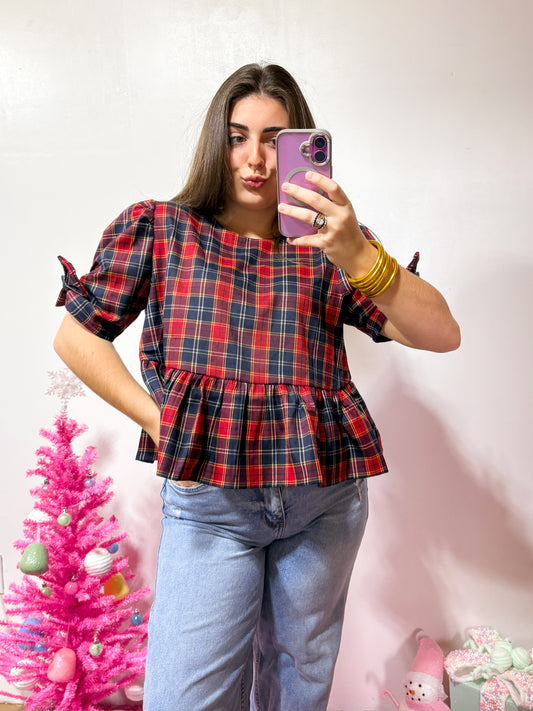 The Priscilla Plaid Top
