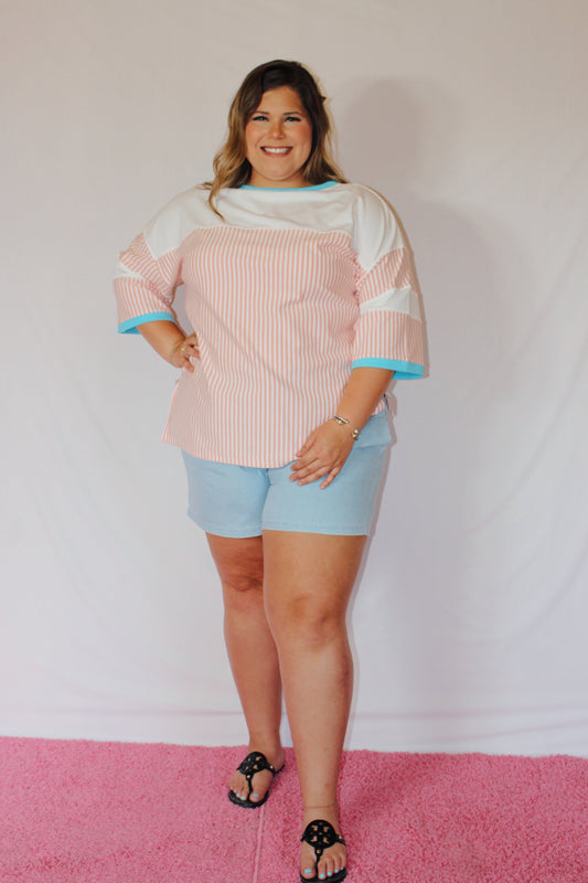 Pink/White Striped T-shirt